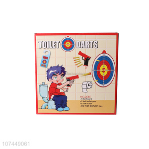 Wholesale Funny Soft Bullet Gun Best Toilet Darts Game Toy Set