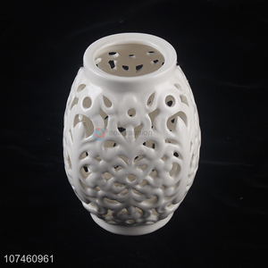 Custom Hollow Out Ceramic Storm Lantern Fashion Ceramic <em>Crafts</em>