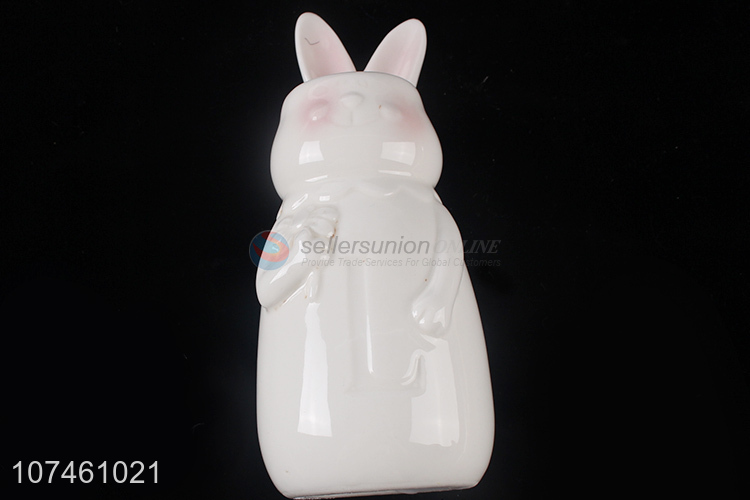 Best Quality Cartoon Rabbit Ceramic Flower Vase Flower Receptacle