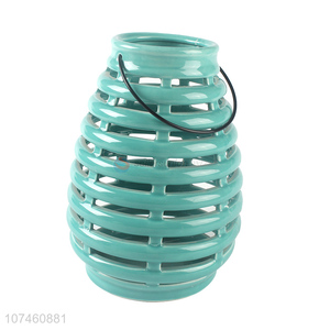 Fashion Home Decor Porcelain Craft Colorful Ceramic Storm Lantern