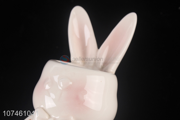Cartoon Rabbit Ceramic Flower Receptacle Fashion Flower Vase