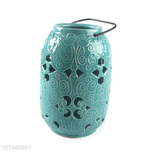 Wholesale Cylinder Ceramic Storm Lantern Fashion Ceramic <em>Crafts</em>
