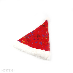 Wholesale plush polyester santa claus hat Christmas hat