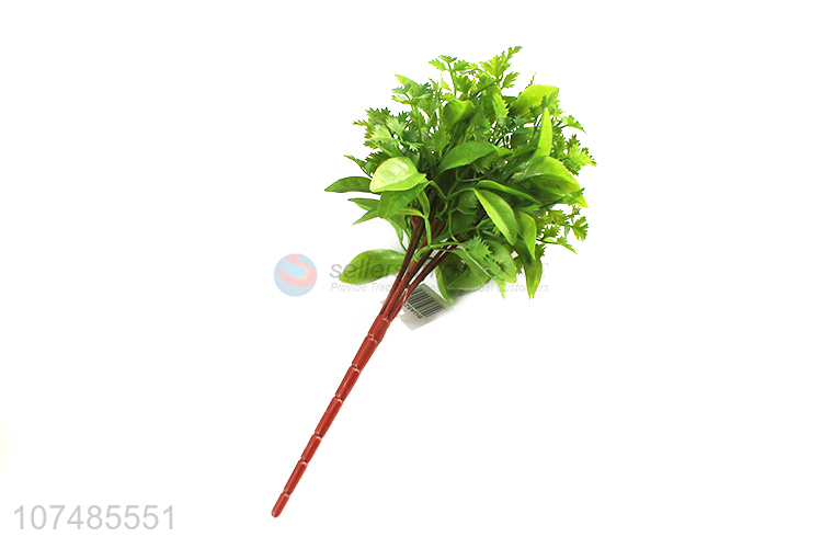 Low price wedding decoration artificial green leaves plastic leaves