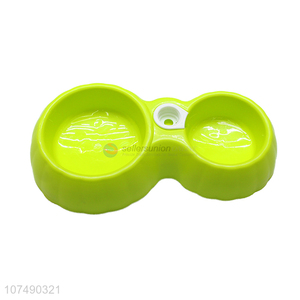 Good quality pet products double pet food bowl plastic feeding bowl