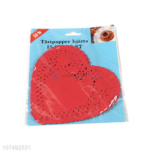 Good Factory Price Food Grade Heart Shape Lace Paper Doilies