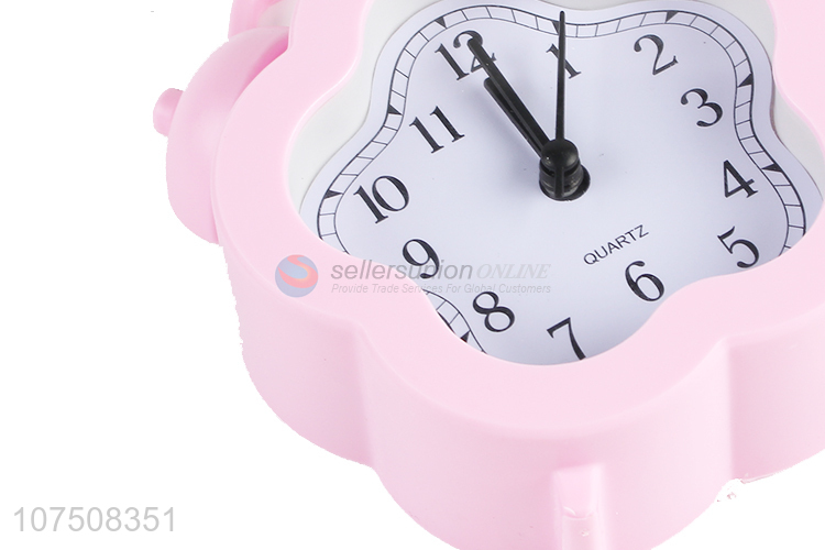 Wholesale flower shape twin bell alarm clock fashion desk clock