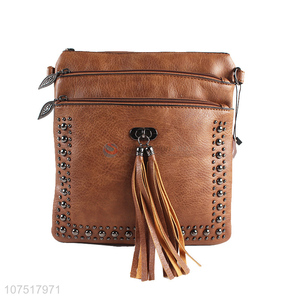 Custom Delicate Zipper PU Leather Single Shoulder Bag