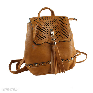 New Style PU Leather Small Backpack With Tassel
