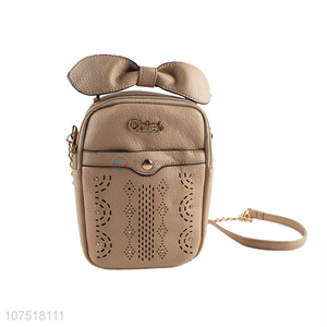 Custom PU Leather Bowknot Single Shoulder Bag For Women