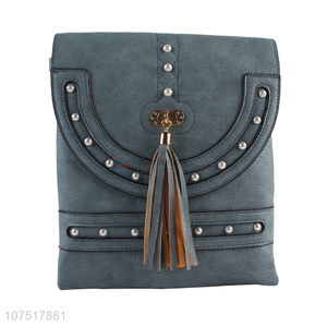 Fashion Tassel Pendant PU Shoulder Bag For Women