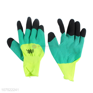 Low price latex coated polyester yarn safety gloves construction gloves