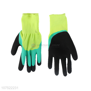 Good sale anti-slip latex coated safety gloves wear resistant labor gloves