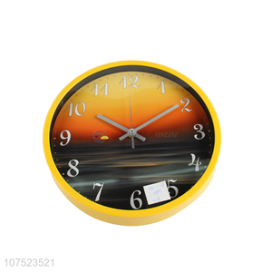 China manufacturer creative sunset pattern <em>wall</em> clock living room quartz clock fashion <em>clocks</em>