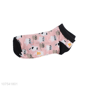 High Quality Cartoon Animal Pattern Short Socks Ladies Sock