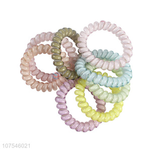 Latest Product Colorful Elastic Plastic Telephone Wire Hair Rings