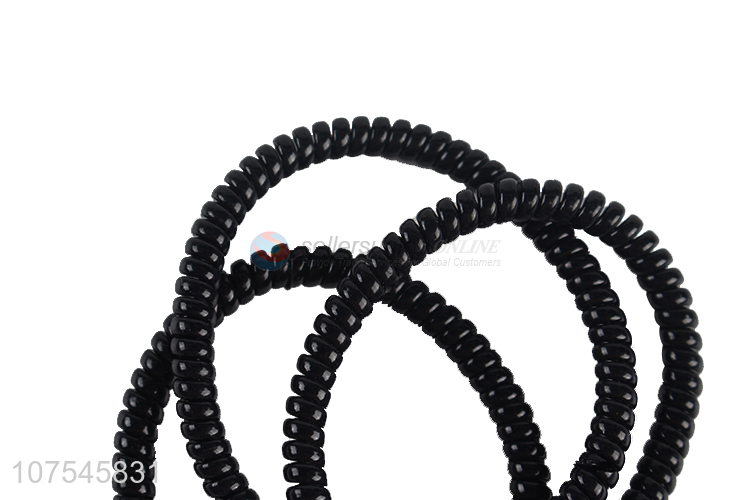 Personalized Popular Black Spiral Elastic Hair Bands Hair Rings