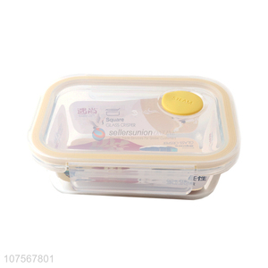 Wholesale Glass Food Storage Container Preservation Bowl With Plastic Cover