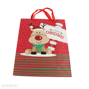 Popular design Christmas reindeer paper gift bag glitter present bag