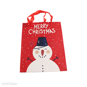 Good sale Christmas snowman paper gift bag glitter souvenir bag