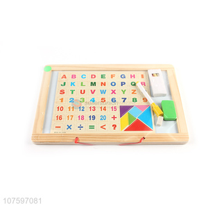 High quality diy magnetic wooden writing board toys with digit and letter