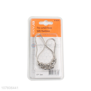 Fashion Style Metal Shower Curtain Rings Hooks With Beads