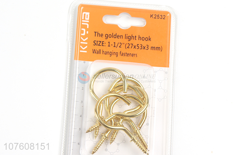Cool Design Golden Light Hook Screw Wall Cup Hook