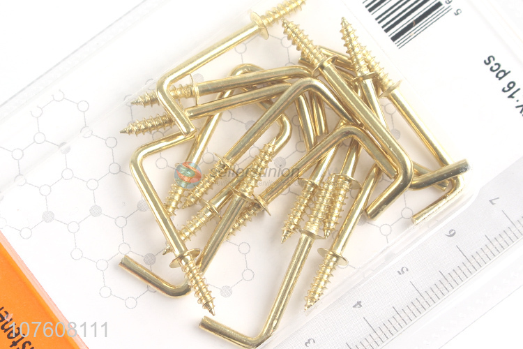 Custom Gold Special-Shaped Screw Copper Plated L Hook Screw