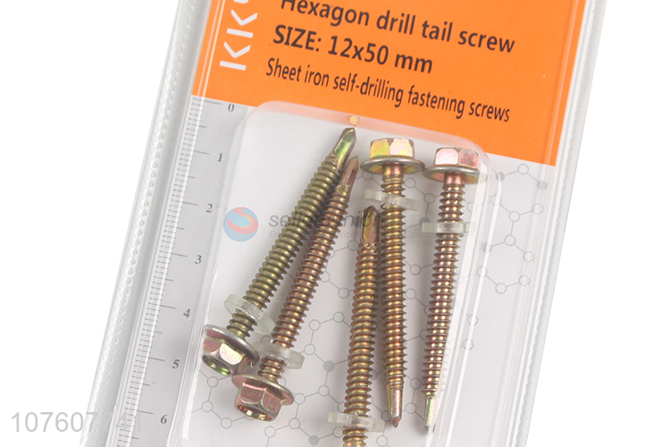 Yellow Hexagon Drill Tail Screw Best Fastener Screw