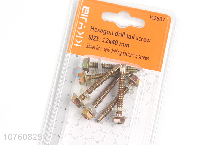 Good Sale Yellow Hexagon Drill Tail Screw With Ring Gasket Set