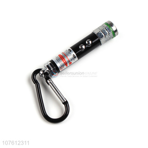 Factory price 3 in 1 red laser pointer pen mini aluminum flashlight with caraniner
