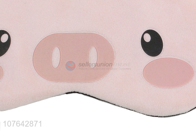 Good sale cartoon pig short plush eye mask blindfold for sleeping