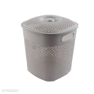 New arrival multi-purpose plastic wicker storage basket with lid