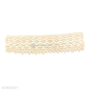New product beige polyester lace trim ribbon for clothing