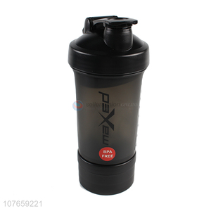 Hot sale black plastic frosted handle large capacity sports bottle