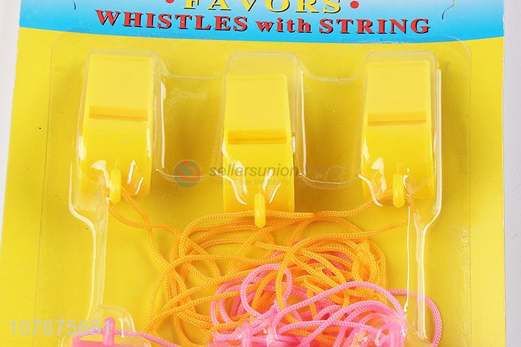 Low price kids plastic toy plastic whistle with rope