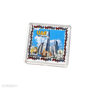 Wholesale colorful square acrylic fridge magnet acrylic souvenir