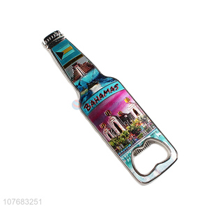 Factory direct sale beer bottle shape metal fridge magnet with opener