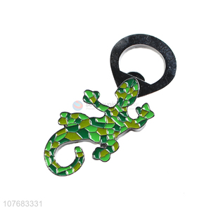 New design colorful lizard shape magnetic fridge sticker with opener