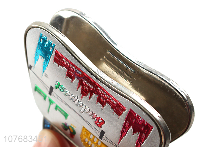 Elaborate handbag shape metal fridge magnet for home decoration
