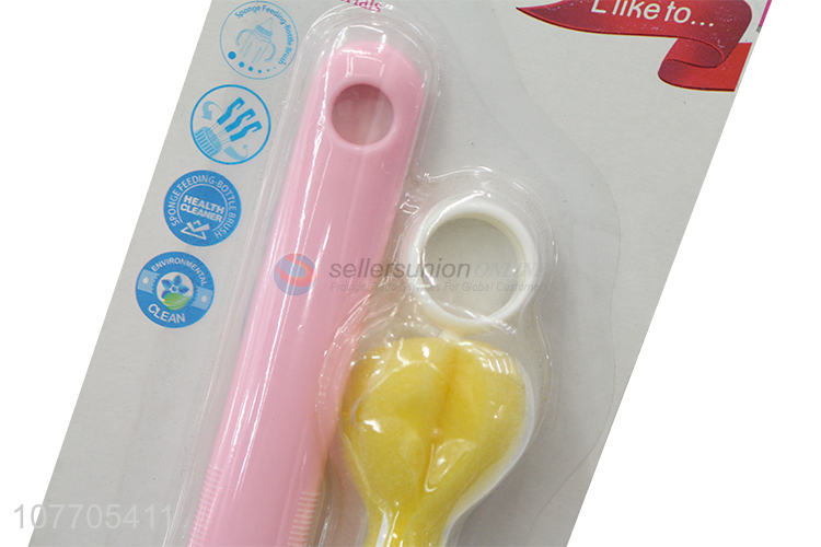 Latest design baby bottle nipple brush milk bottle sponge brush