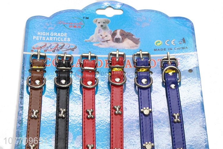 Fashion design decorative adjustable PU pets dogs collar 