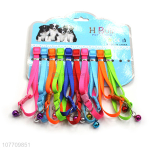 Factory supply simple design pets dogs bell collar