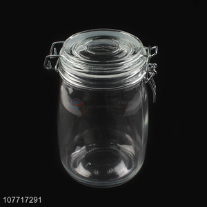 Factory wholesale kitchen utensils transparent glass sealed jar