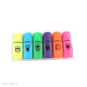 Hot Sale Cartoon Animal Pattern Color Highlighter Marker Pen Set
