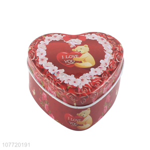 Heart shaped tinplate wedding candy box wedding candy tin box