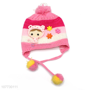 China factory cartoon design kids winter acrylic knitted <em>earmuff</em> beanie hat