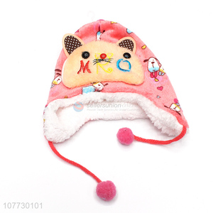 Good sale cartoon animal children <em>earmuff</em> hat toddler cuffed beanie cap