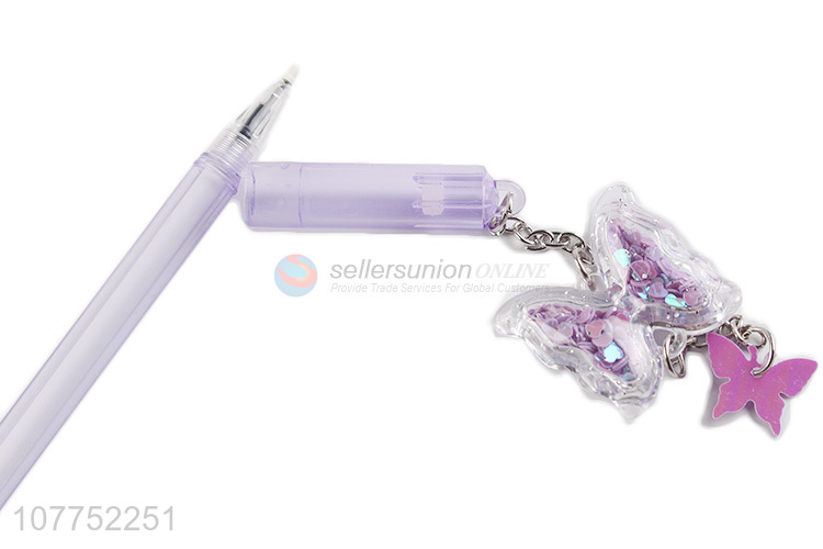 Factory price butterfly pendant gel ink pen kawaii sequin gel pens