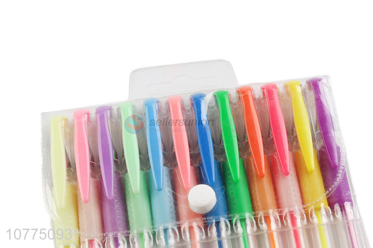 Hot sale 12 colors gel ink pen colored marking pen for student